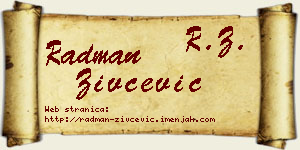 Radman Živčević vizit kartica